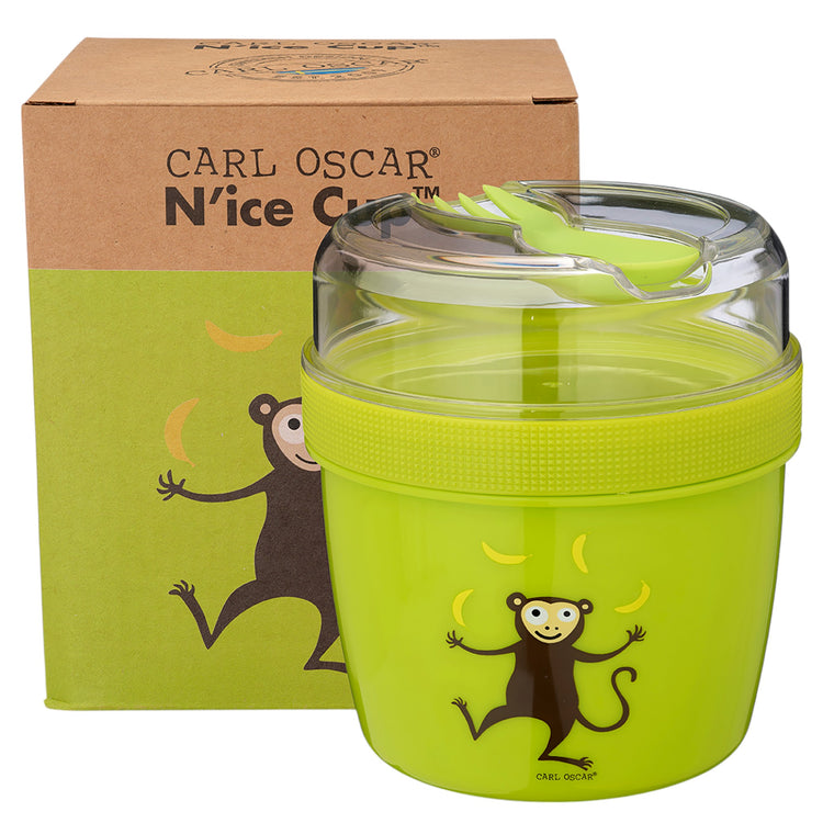 CARL OSCAR. N'ice Cup L Lunch box with cooling disc Monkey - Lime