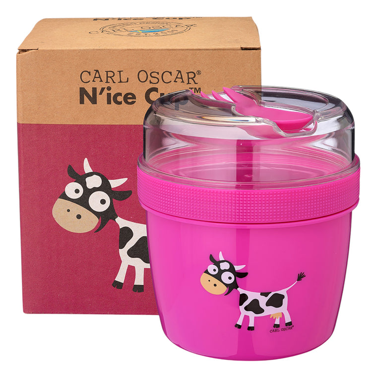 CARL OSCAR. N'ice Cup L Lunch box with cooling disc Cow - Purple