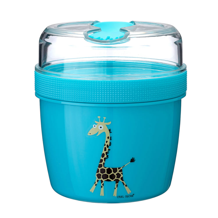 CARL OSCAR. N'ice Cup L Lunch box with cooling disc Giraffe - Turquoise