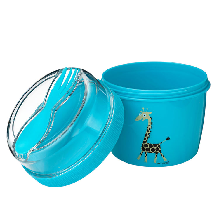 CARL OSCAR. N'ice Cup L Lunch box with cooling disc Giraffe - Turquoise