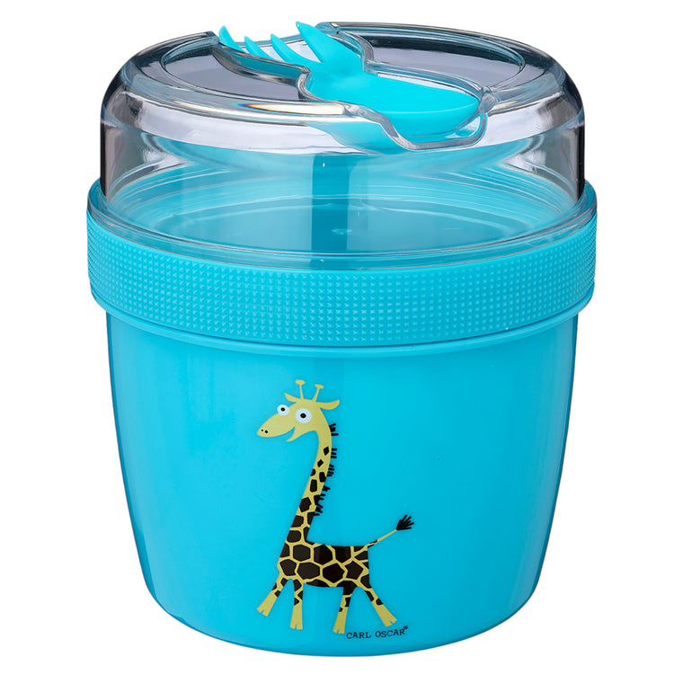 CARL OSCAR. N'ice Cup L Lunch box with cooling disc Giraffe - Turquoise