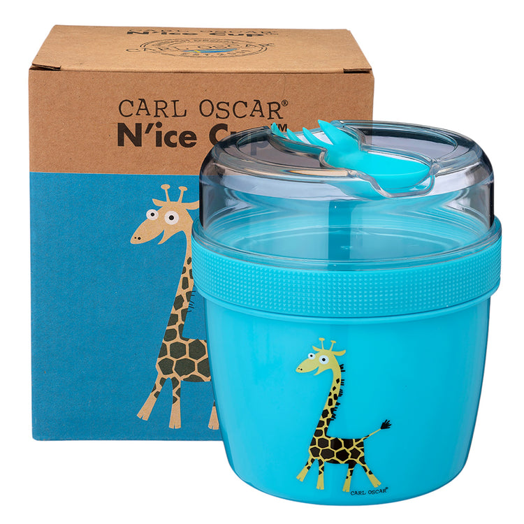 CARL OSCAR. N'ice Cup L Lunch box with cooling disc Giraffe - Turquoise