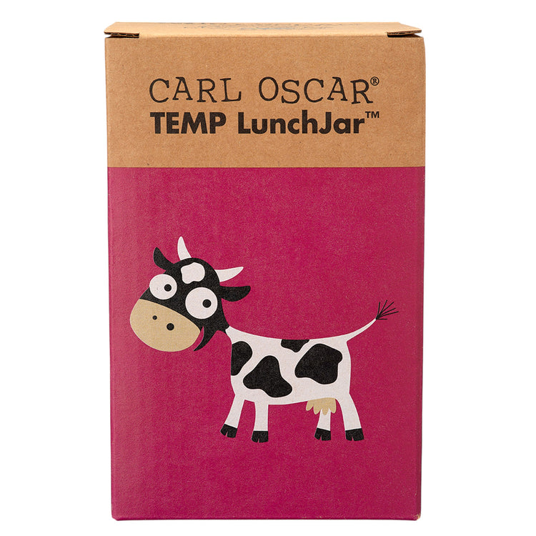 CARL OSCAR. Ανοξείδωτο θερμός φαγητοδοχείο 300ml TEMP LunchJar Αγελάδα - Μωβ