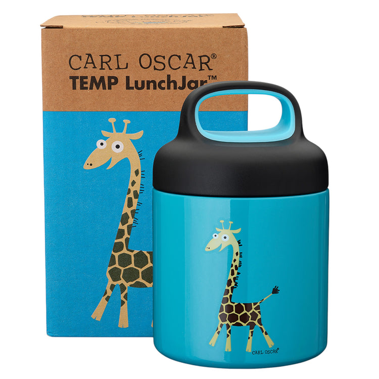 CARL OSCAR. TEMP LunchJar 300ml Giraffe - Turquoise