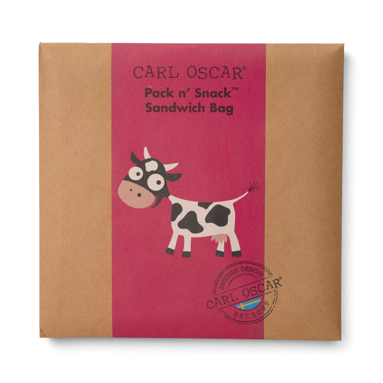 CARL OSCAR. Ισοθερμική θήκη για σάντουιτς Pack n’ Snack Αγελάδα - Μωβ