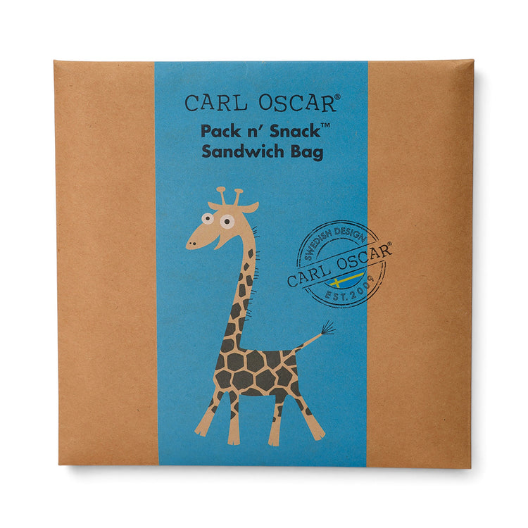 CARL OSCAR. Pack n' Snack™ Sandwich Bag Giraffe - Turquoise
