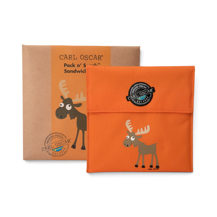 CARL OSCAR. Ισοθερμική θήκη για σάντουιτς Pack n’ Snack Τάρανδος - Πορτοκαλί
