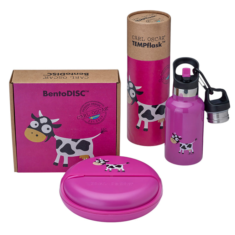 CARL OSCAR. BentoDISC™ Lunch box O18cm Cow - Purple