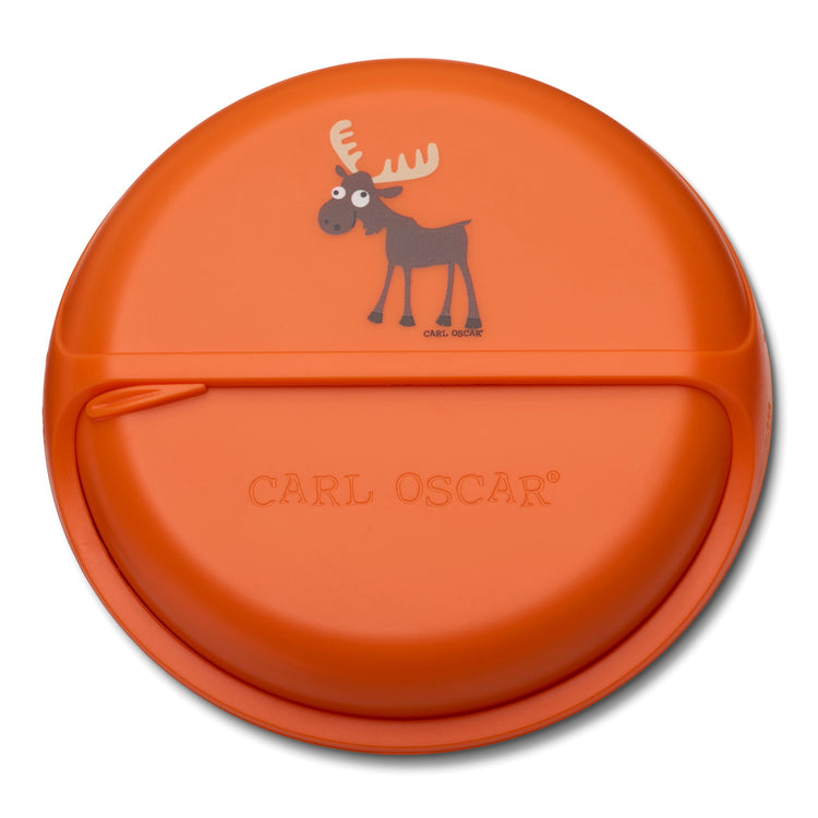 CARL OSCAR. Φαγητοδοχείο στρογγυλό με θήκες O18εκ. BentoDISC™ Τάρανδος - Πορτοκαλί