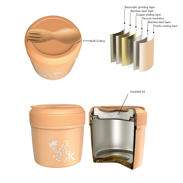 CARL OSCAR. Spirit TEMP LunchJar™ with cutlery 500ml Energy - Orange