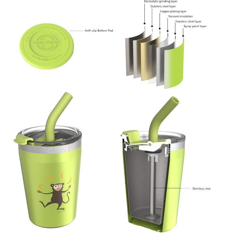 CARL OSCAR. TEMP Tumbler™ 250ml Monkey - Lime