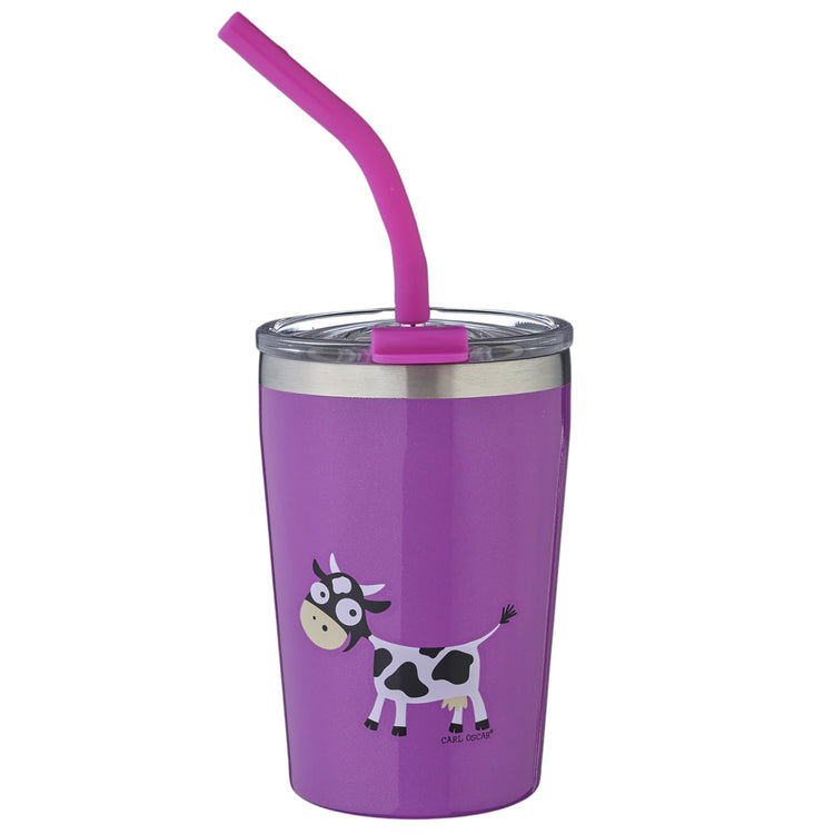 CARL OSCAR. Ανοξείδωτο ποτήρι θερμός (tumbler) 250ml Αγελάδα - Μωβ