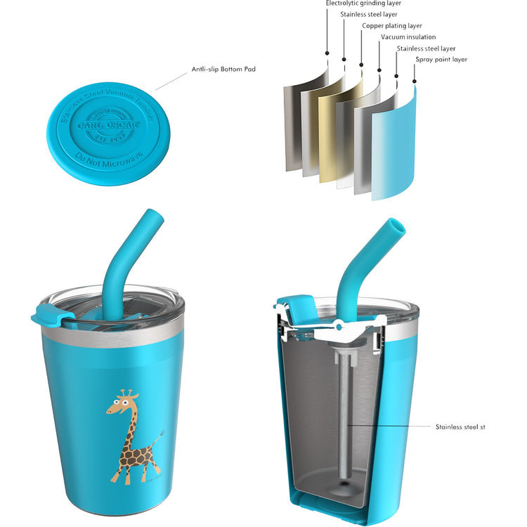 CARL OSCAR. TEMP Tumbler™ 250ml Giraffe - Turquoise