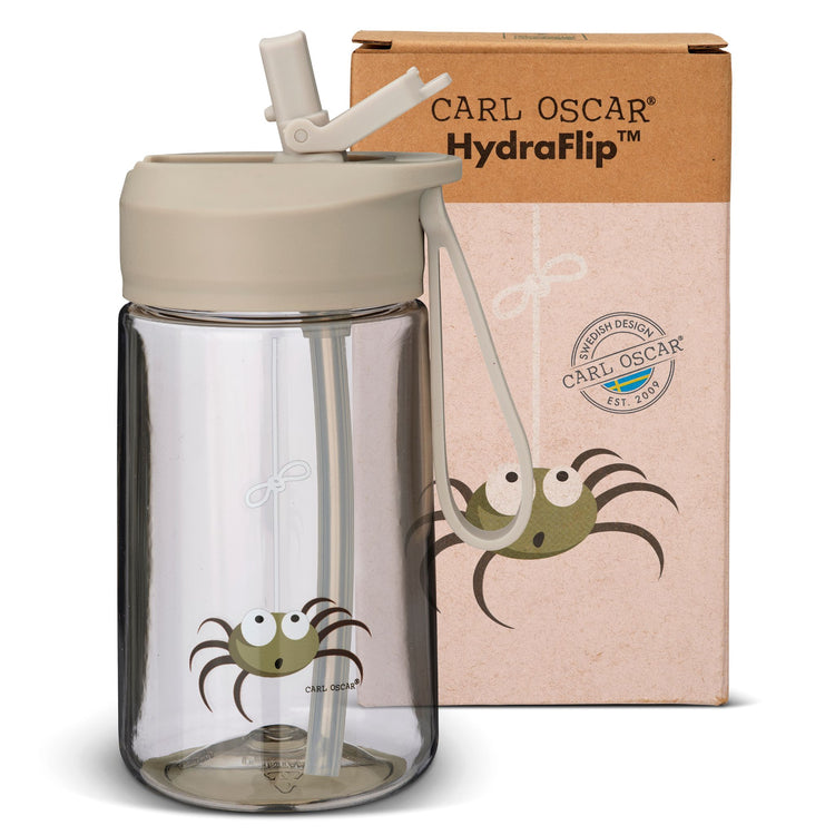 CARL OSCAR. HydraFlip™ water bottle 400ml Spider - Greige