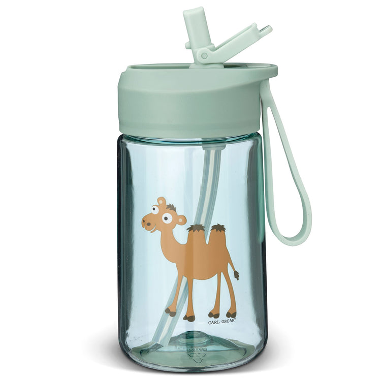 CARL OSCAR. HydraFlip™ water bottle 400ml Camel - Green