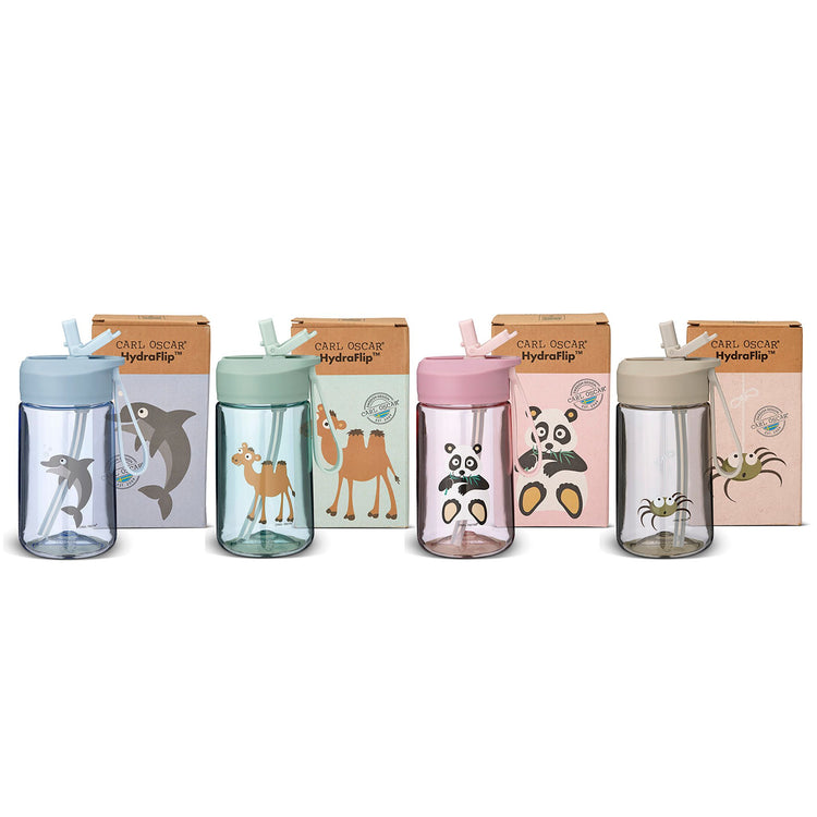 CARL OSCAR. HydraFlip™ water bottle 400ml Panda - Pink