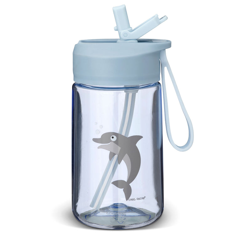 CARL OSCAR. HydraFlip™ water bottle 400ml Dolphin - Blue
