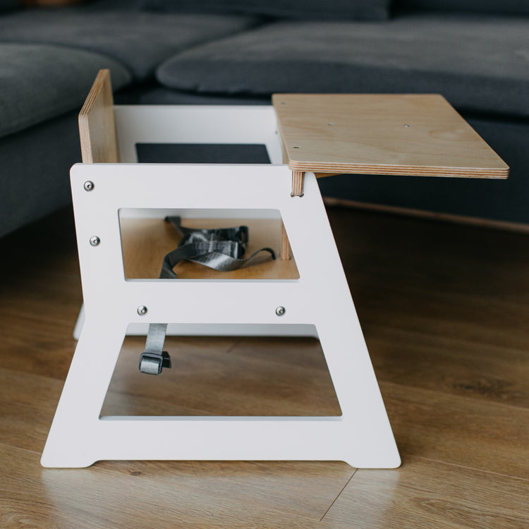 Duck Woodworks. High chair short white