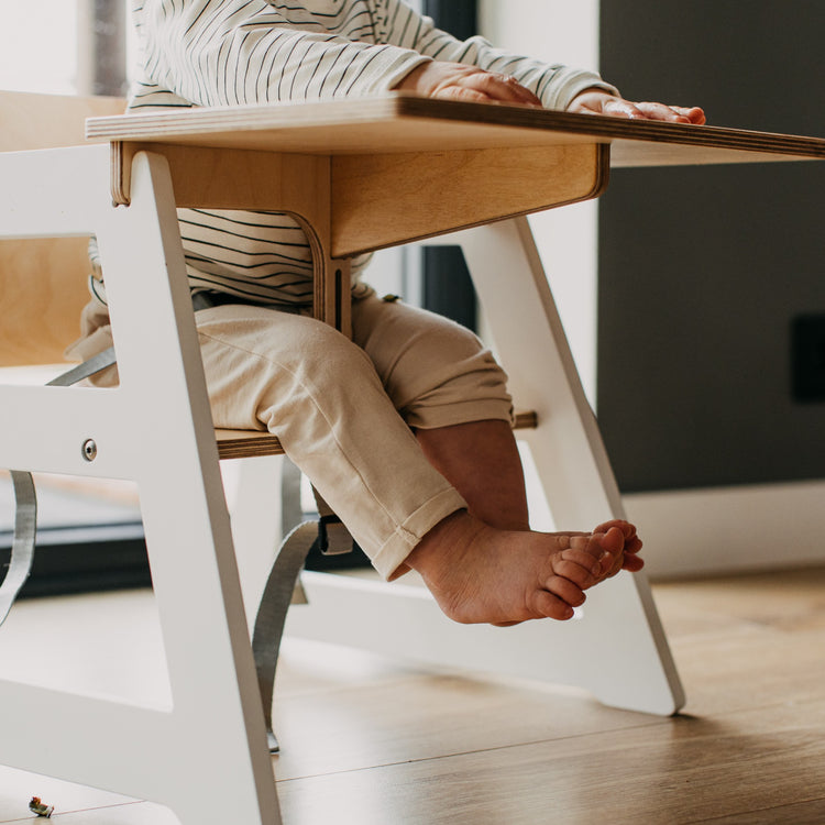 Duck Woodworks. High chair short white