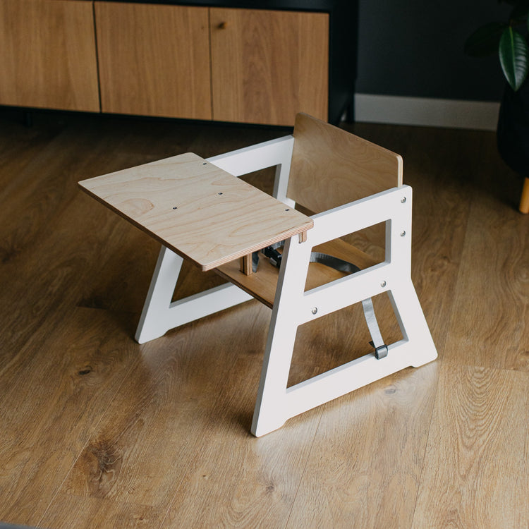 Duck Woodworks. High chair short white