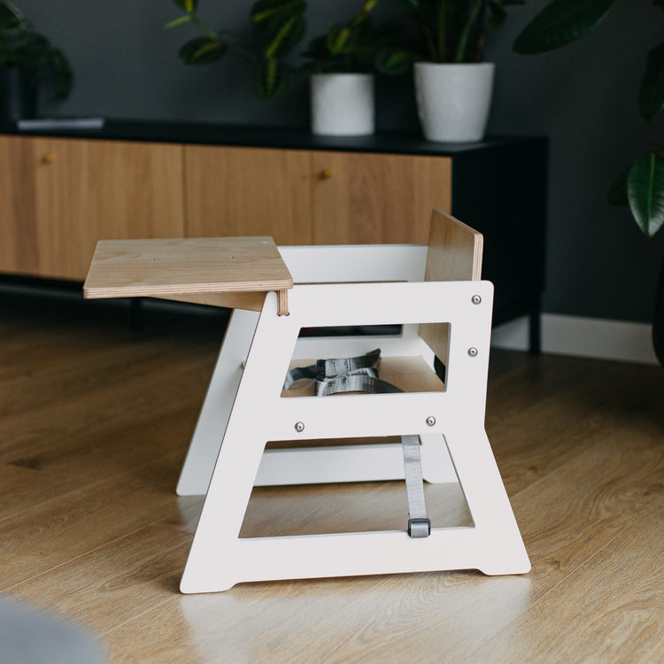 Duck Woodworks. High chair short white