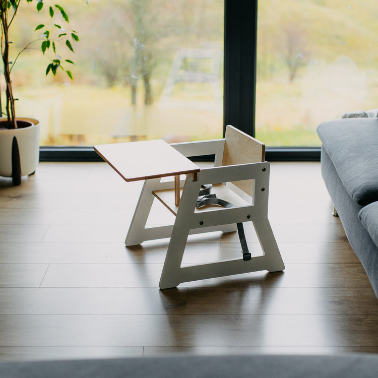 Duck Woodworks. High chair short white