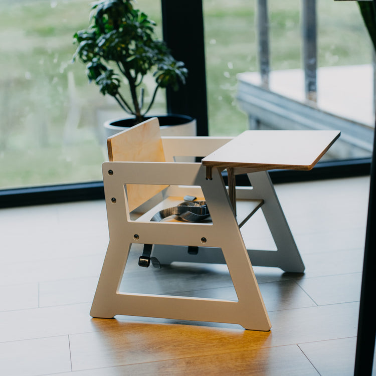 Duck Woodworks. High chair short white