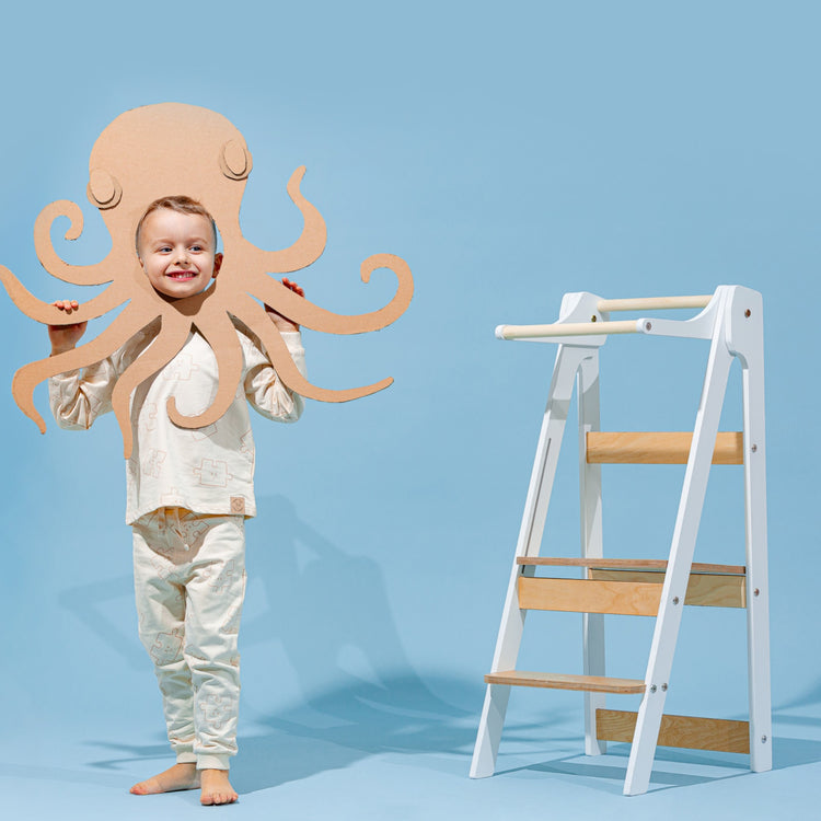 Duck Woodworks. Folding kitchen tower white