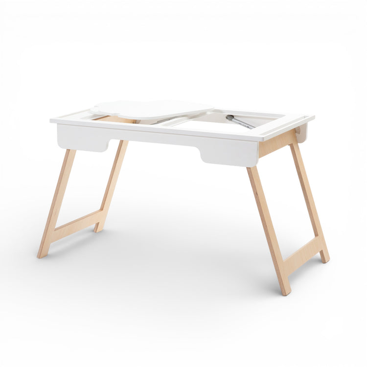 Duck Woodworks. Montessori sensory table with 2 boxes white