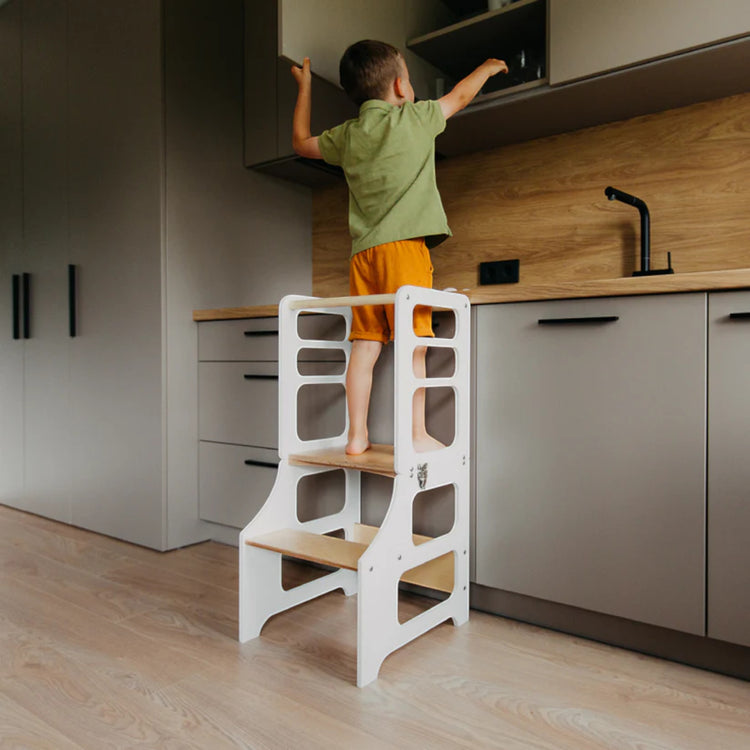 Duck Woodworks. Foldable kitchen tower - white