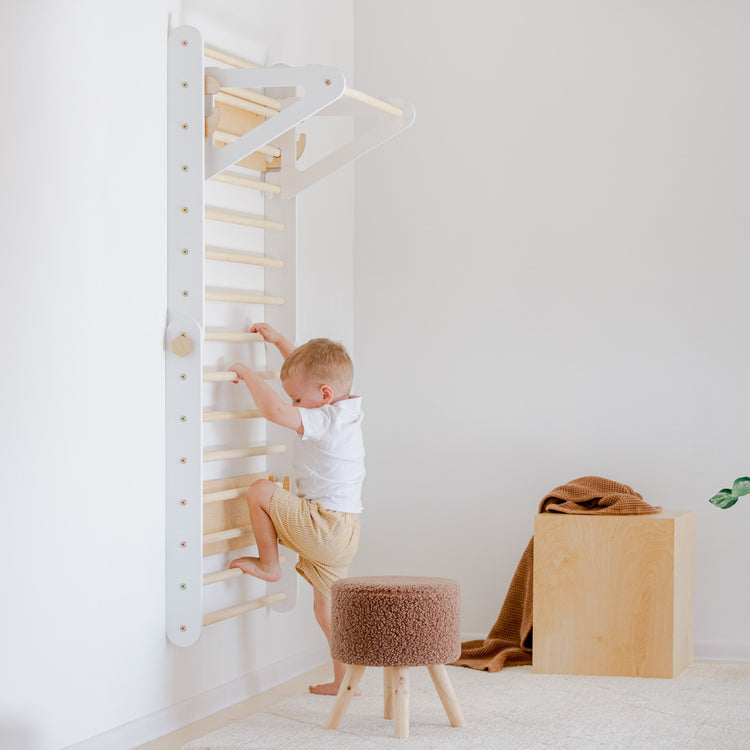 Duck Woodworks. Climbing triangle wall set white