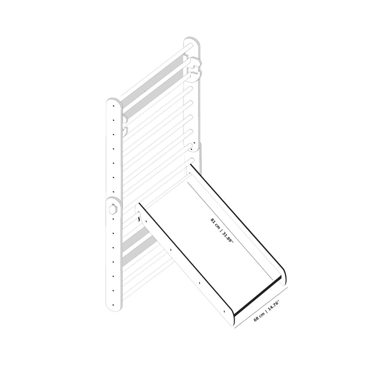 Duck Woodworks. Climbing triangle wall set with slide white