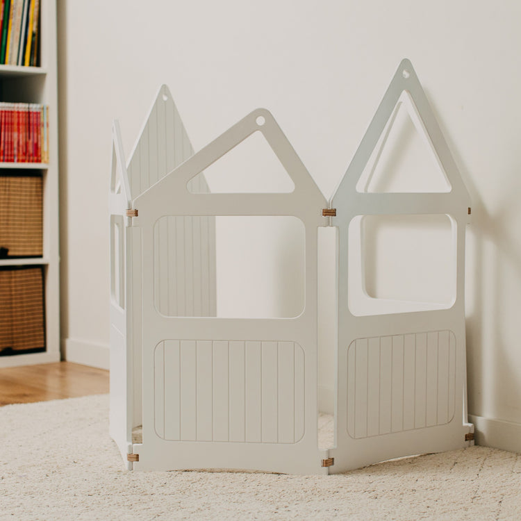 Duck Woodworks. Ξύλινο αναδιπλούμενο σπιτάκι παιχνιδιού Zig Zag House - λευκό