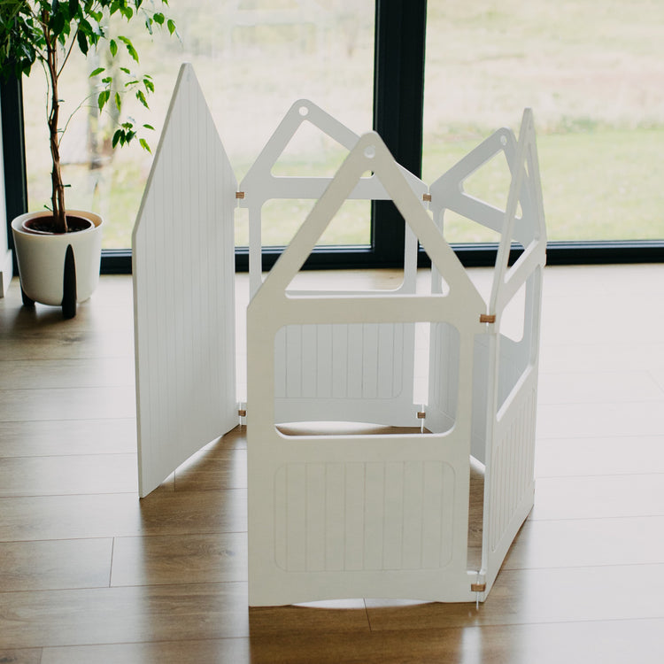 Duck Woodworks. Ξύλινο αναδιπλούμενο σπιτάκι παιχνιδιού Zig Zag House - λευκό