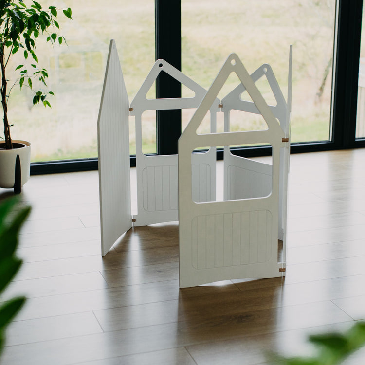 Duck Woodworks. Ξύλινο αναδιπλούμενο σπιτάκι παιχνιδιού Zig Zag House - λευκό