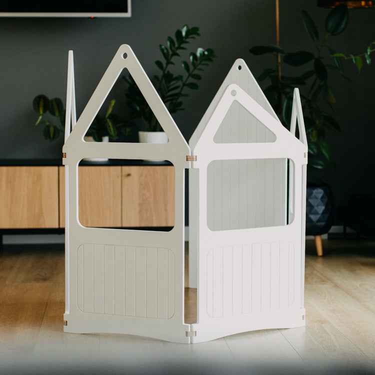 Duck Woodworks. Ξύλινο αναδιπλούμενο σπιτάκι παιχνιδιού Zig Zag House - λευκό