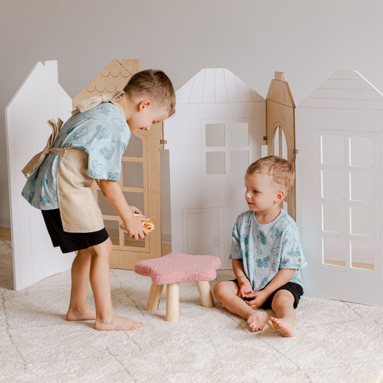 Duck Woodworks. Ξύλινο αναδιπλούμενο σπιτάκι παιχνιδιού Zig Zag City - λευκό