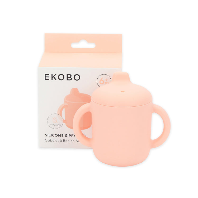EKOBO. Bambino Silicone Sippy Cup with handles - Blush