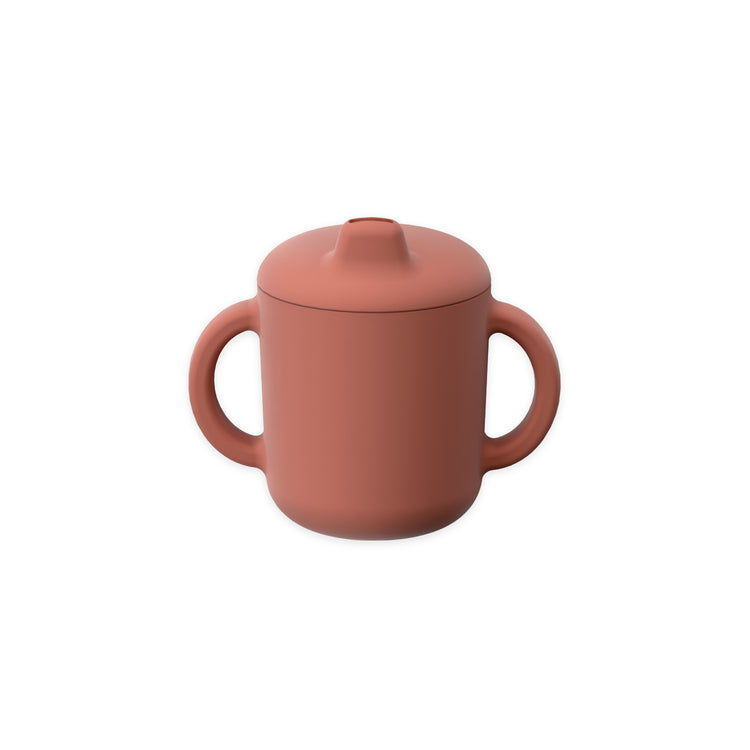 EKOBO. Bambino Silicone Sippy Cup with handles - Terracotta