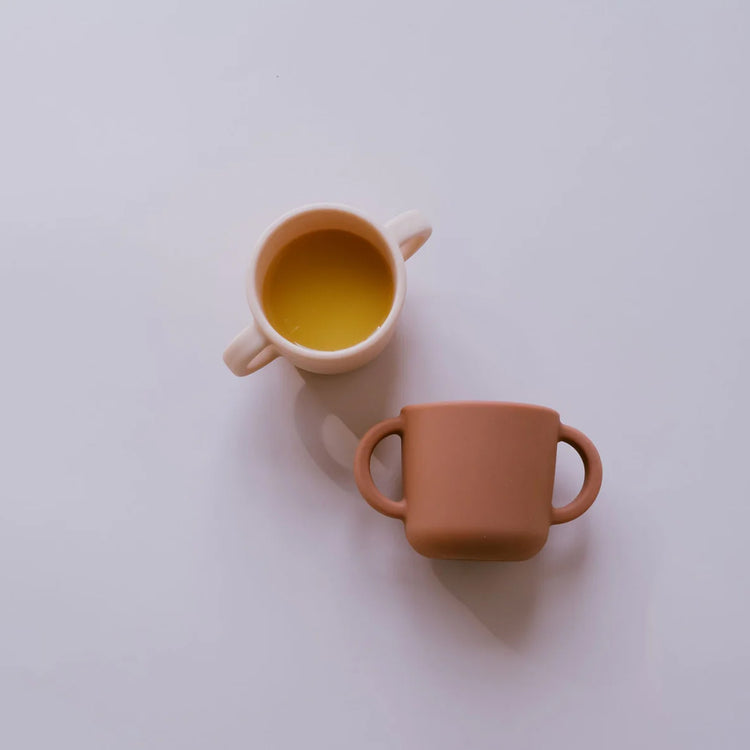 EKOBO. Bambino Silicone Sippy Cup with handles - Terracotta