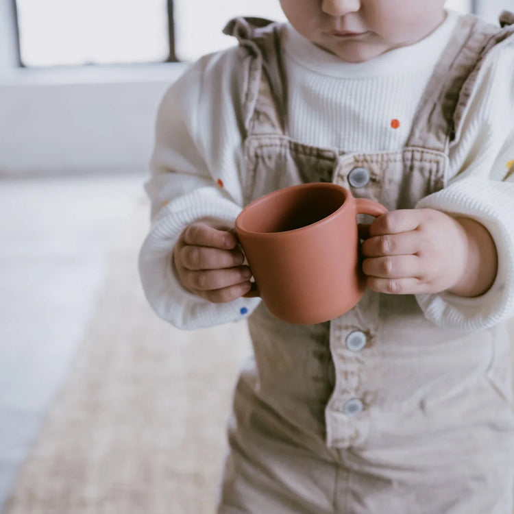 EKOBO. Bambino Silicone Sippy Cup with handles - Terracotta