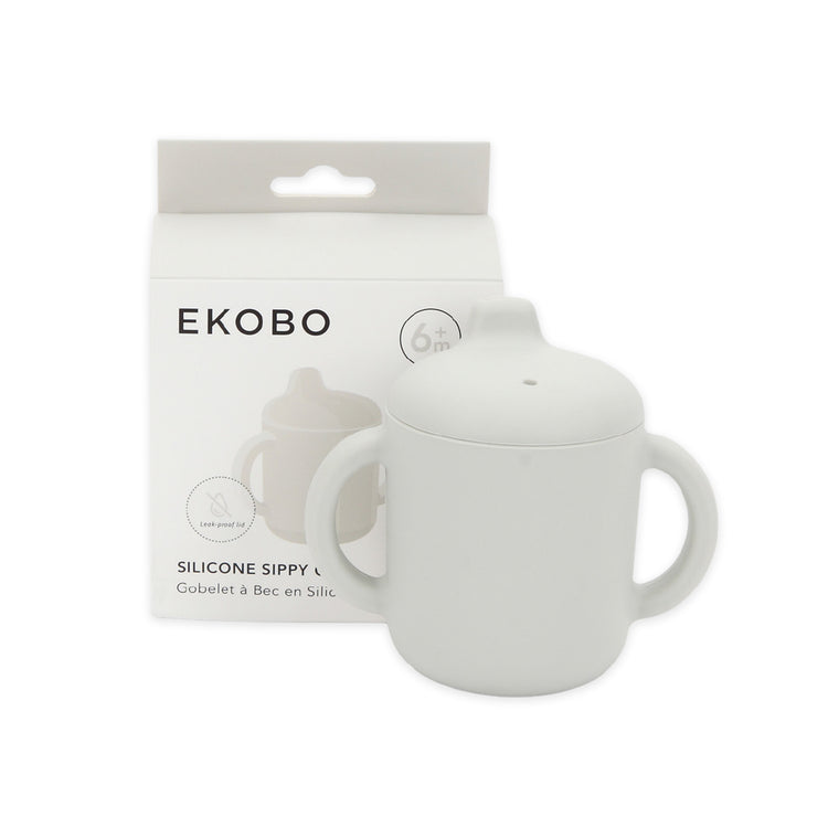 EKOBO. Bambino Silicone Sippy Cup with handles - Cloud