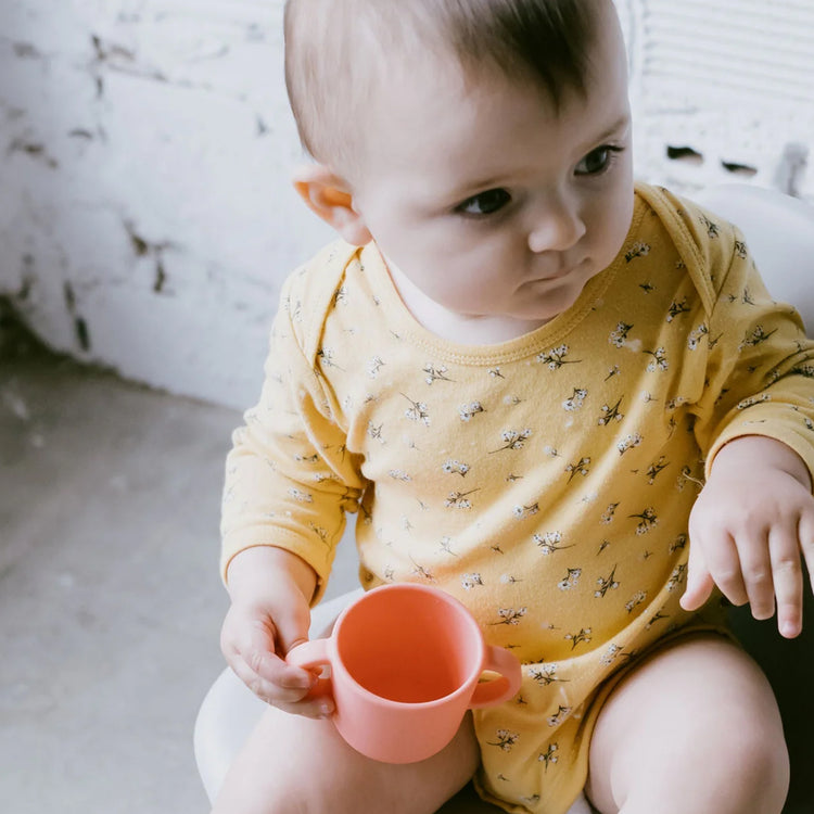 EKOBO. Bambino Silicone Sippy Cup with handles - Coral