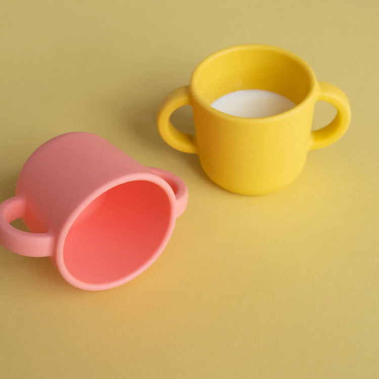 EKOBO. Bambino Silicone Sippy Cup with handles - Coral