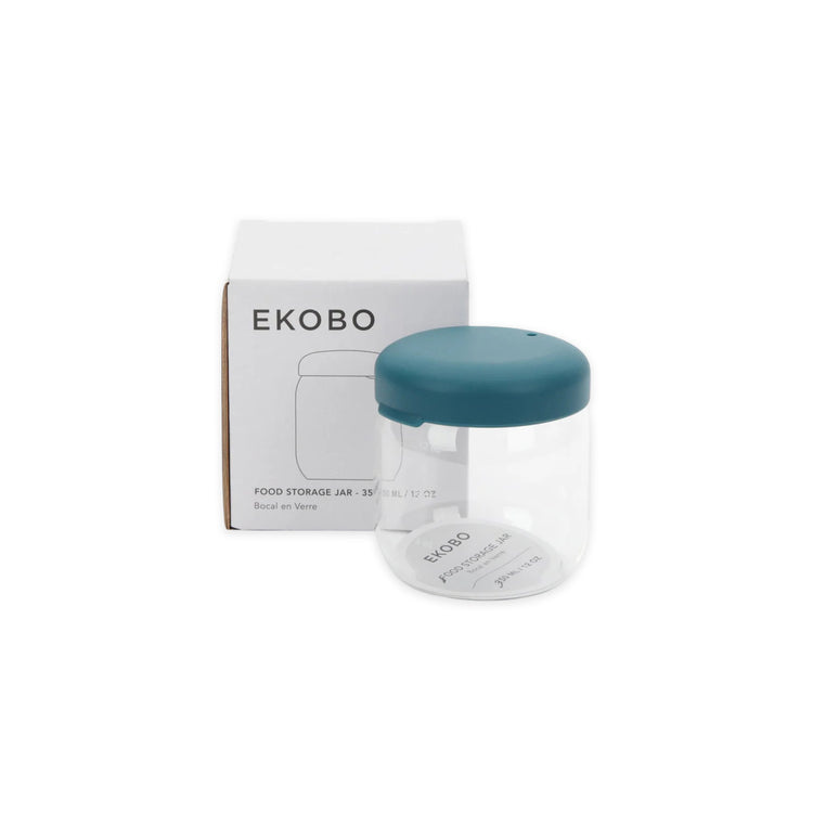 EKOBO. Pronto Food Storage Jar in Borosilicate Glass 350 ml - Blue Abyss