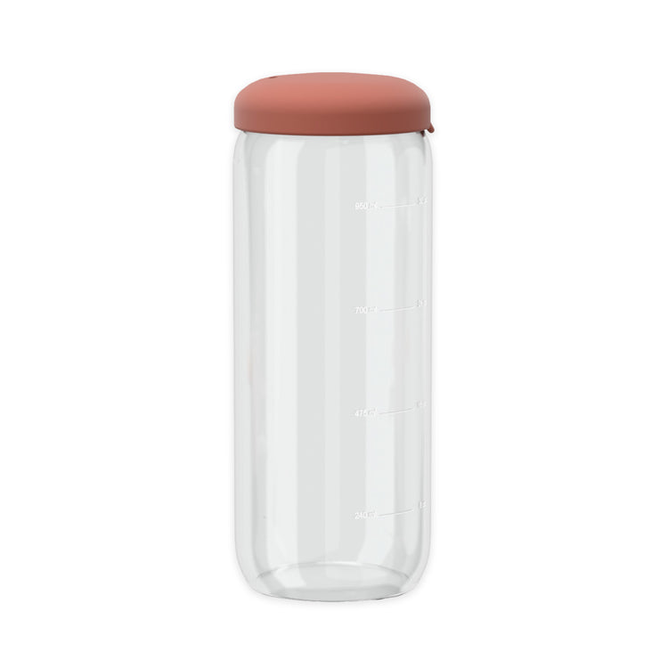EKOBO. Pronto Food Storage Jar in Borosilicate Glass 1000 ml - Terracotta