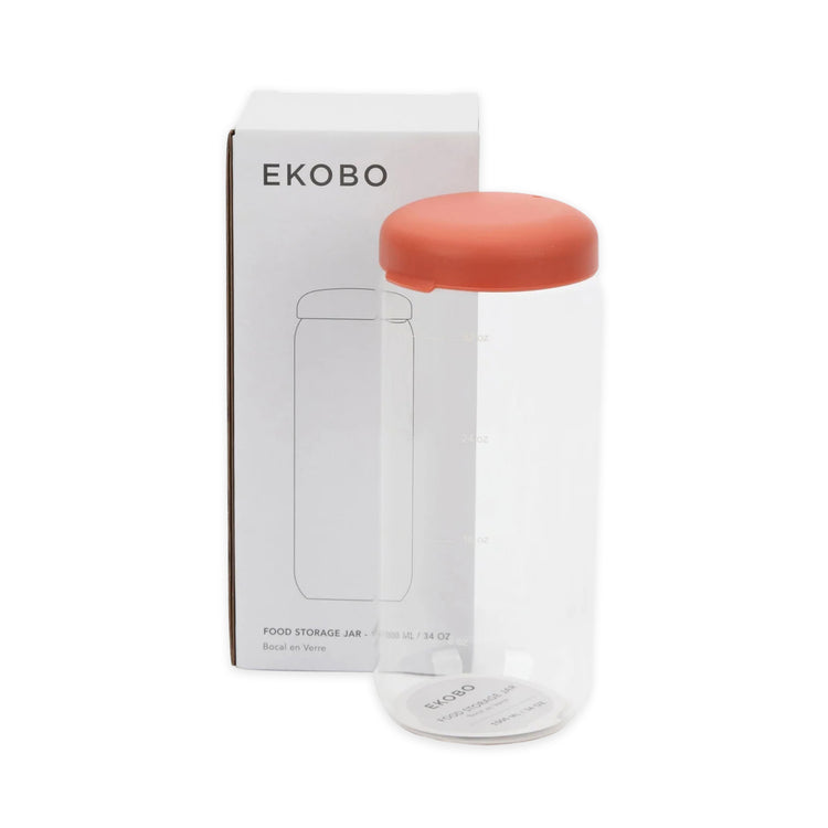 EKOBO. Pronto Food Storage Jar in Borosilicate Glass 1000 ml - Terracotta