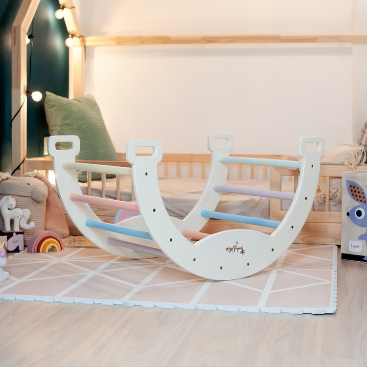 FAMILY NATION. Αψίδα αναρρίχησης/ισορροπίας Montessori Rainbow - Cotton Candy