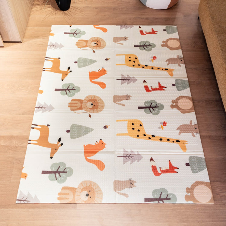 FAMILY NATION. Foldable Montessori Play Mat 2-in-1 - Animal Friends
