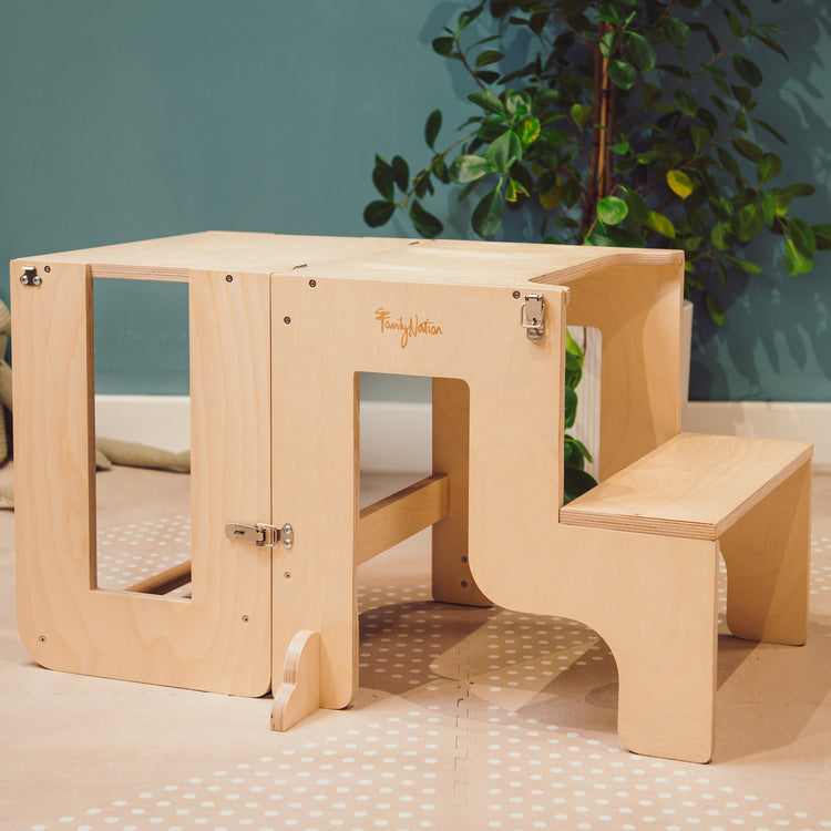 FAMILY NATION. Montessori Learning Tower 2 in 1 - Natural